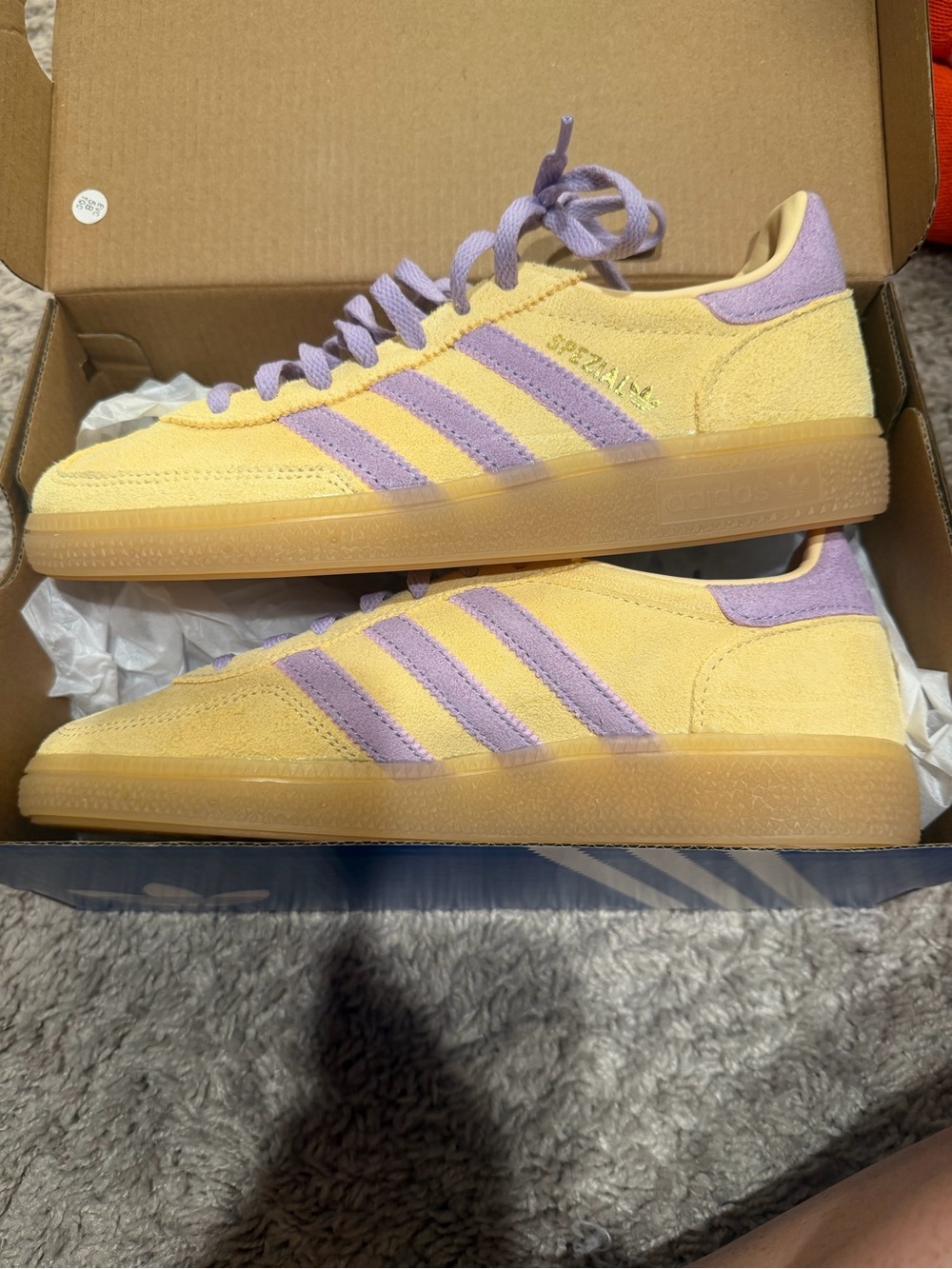 adidas Yellow and Lavender Women's Sneakers - Picture 2 of 3